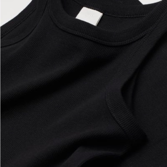 H&M High Neck Ribbed Tank Black - S - Picture 4 of 5